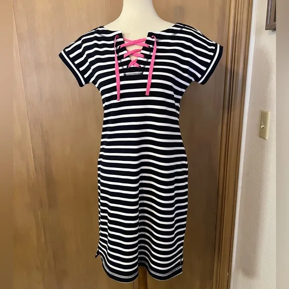 Talbots | Dresses | Talbots Short Sleeve Striped Knit Dress Xs | Poshmark